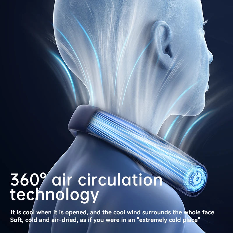 Lenovo  Portable Neck Air Conditioner 5 speed Ultra Hanging Neck Fan Rechargeable Semiconductor Refrigeration Leafless Fan 2026